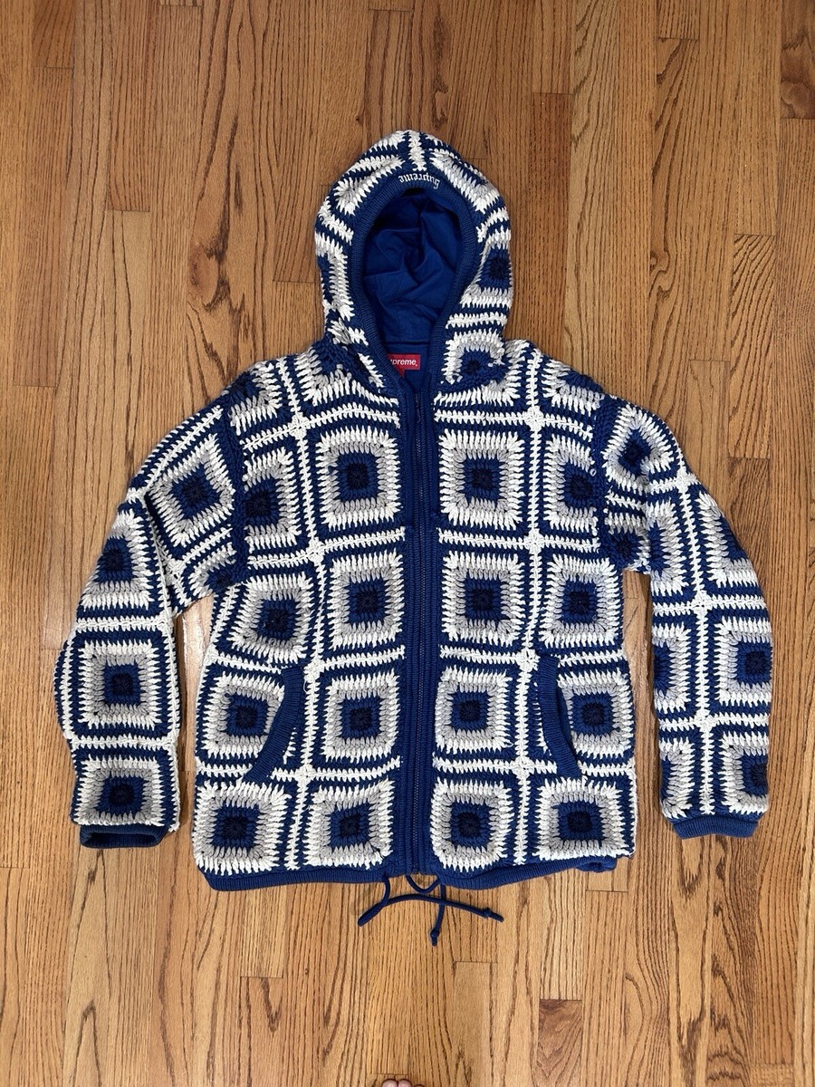 Supreme Crochet Hooded Zip Up Sweater Navy Size XL | eBay Supreme Crochet Hooded Zip Up Sweater Navy Size XL | eBay