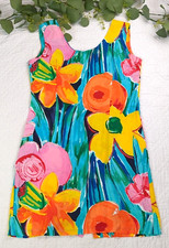 VTG 90's Jams World Colorful Sleeveless Pencil Dress Size 11 Made in USA