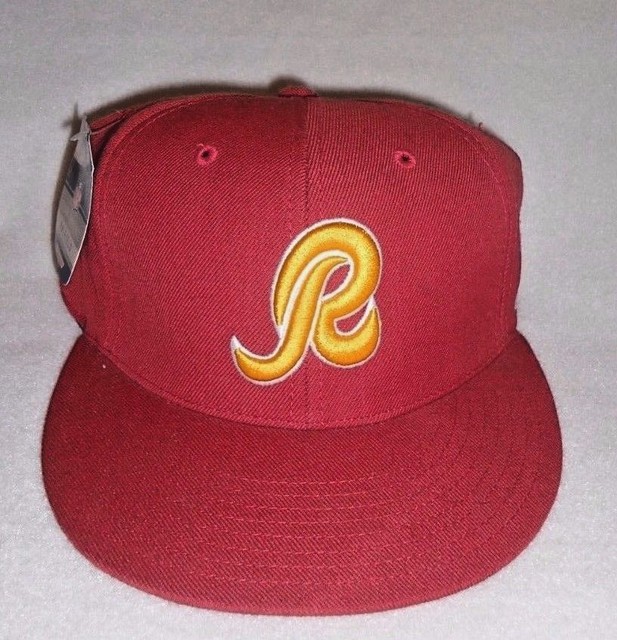 WASHINGTON REDSKINS NFL Team Apparel Hat Maroon R Logo Baseball Cap Hat