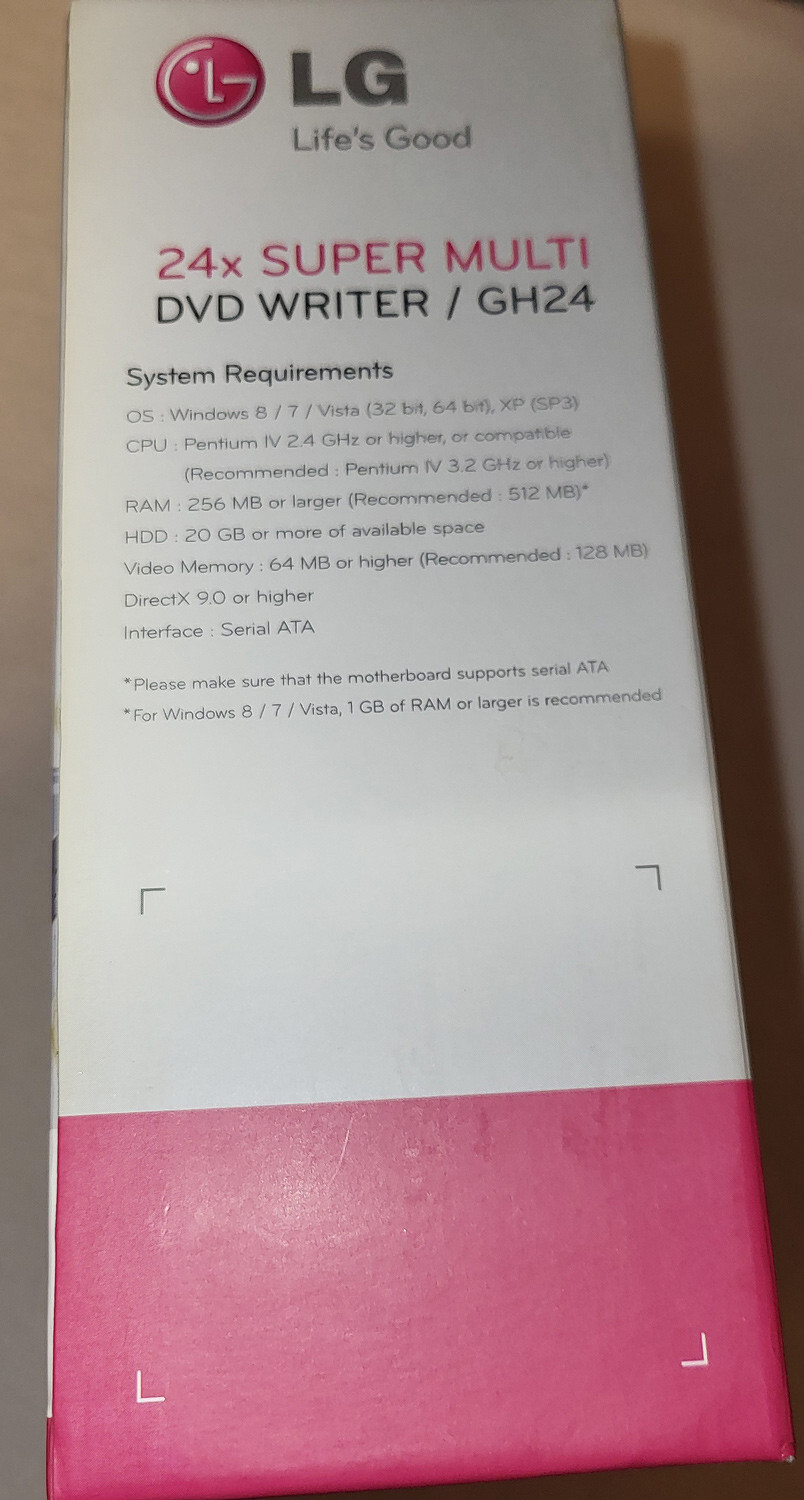 LG 24x Super Multi DVD Writer/Reader GH24 Windows 10 Compatible SATA Silent for sale online eBay