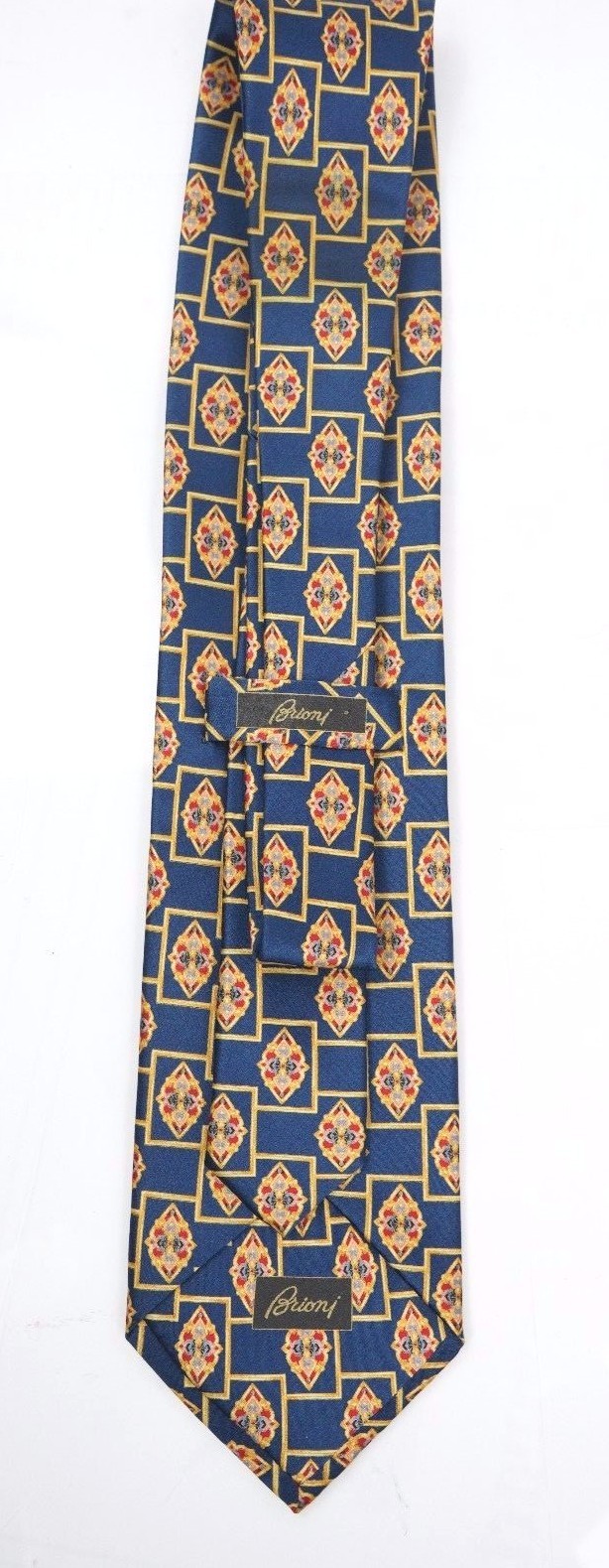 Recent Brioni Blue Geometric Pattern with Shields… - image 3