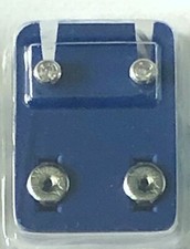 4mm Hypoallergenic Caflon Silver Plated Diamante Ear-piercing Studs Accessories