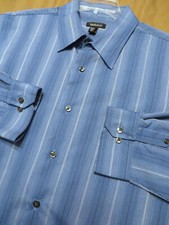 Van Heusen Long Sleeve Shirt, 17-34/35 Blue Striped Cotton, NWOT 59.00