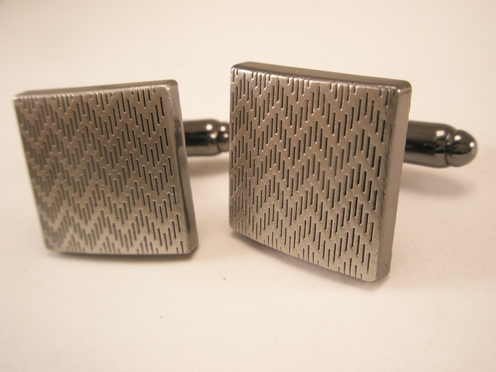Wave Pattern Perforated Square Silver Tone Vintag… - image 5