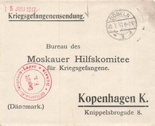 800648) Kriegsgefangenenpostblg. 1. WK Lager D&ouml;beln nach Kopenhagen
