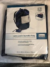 NEW HOMZ Carry Pack Laundry Bag, 24" x 29", Blue + Pouch