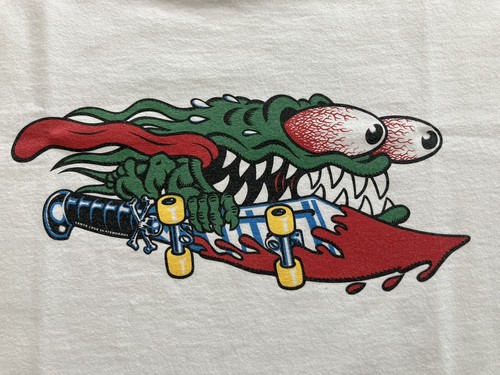 VINTAGE SANTA CRUZ SKATEBOARDS TEE M - SLASHER 30th ANNIVERSARY NHS Y2K T-SHIRT - Picture 3 of 7