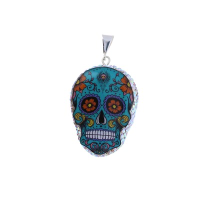 Catrina Skull Pendant, Cultural Jewelry, Dia Los Muertos, Cycle of Life Pendant