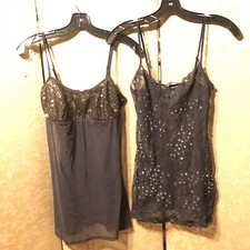 Victoria's Secret VintageY2K Sequin Sheer Nightgown LOT of 2 Size Small S
