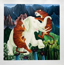 Jose Carlos Ramos ENDANGERED ONES Hand Signed Limited Edition Serigraph TIGERS