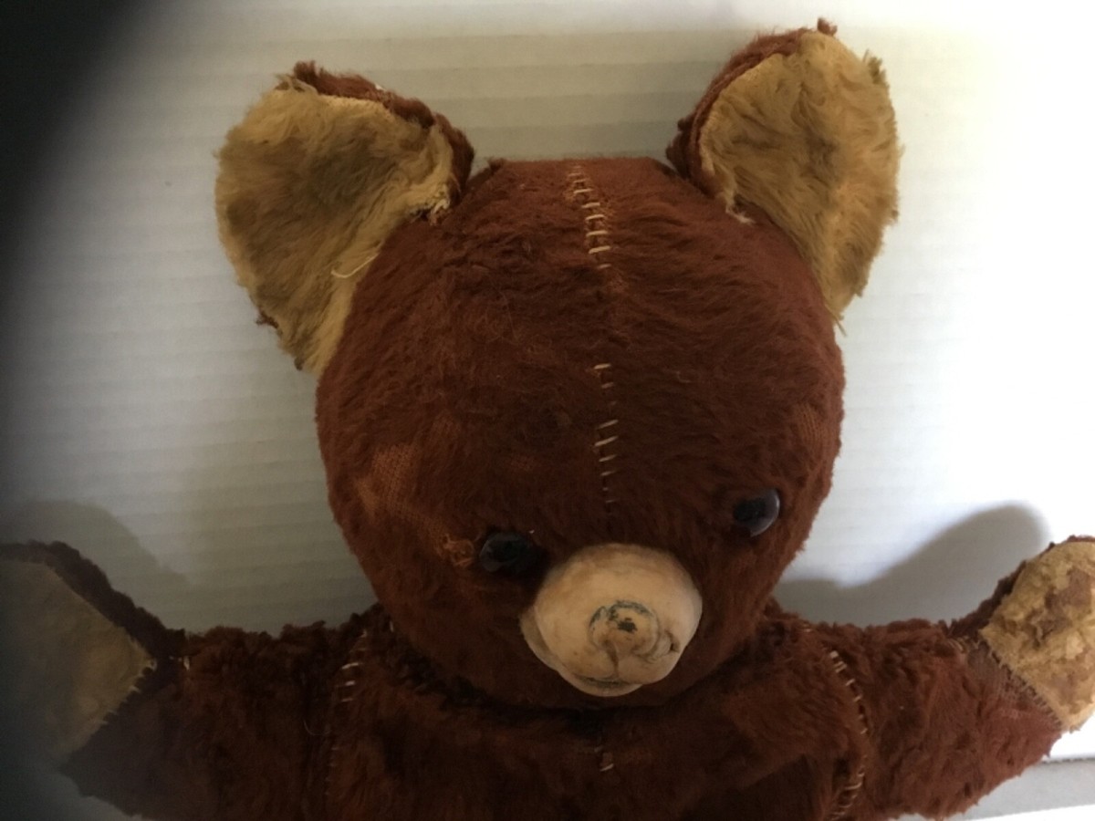 2) Vintage 1930-40's Brown Teddy Bears Thorens Co. New Hyde Park