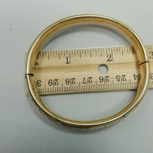 Bracciale Vintage Oro Giallo Riempito Cerniera Inciso Amato - Foto 7 di 14
