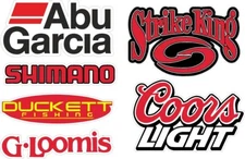 6 PK Boat Carpet Graphics 021 Marine Fishing (Each one is 8-9 Inches Wide)