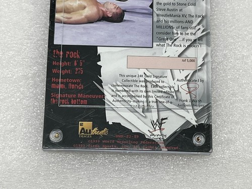 1999 Authentic Images WCW 3x5 Card THE ROCK NNO Blank of 5000 PROMO SAMPLE WWF - Picture 3 of 3