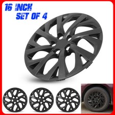 Set Of 4 16 Matte Black Wheel Covers For 2009-2024 Toyota Corolla 16 Hubcaps