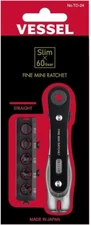 VESSEL RATCHET DRIVER "FINE MINI RATCHET" (STRAIGHT - 5 BITS SET) TD-24