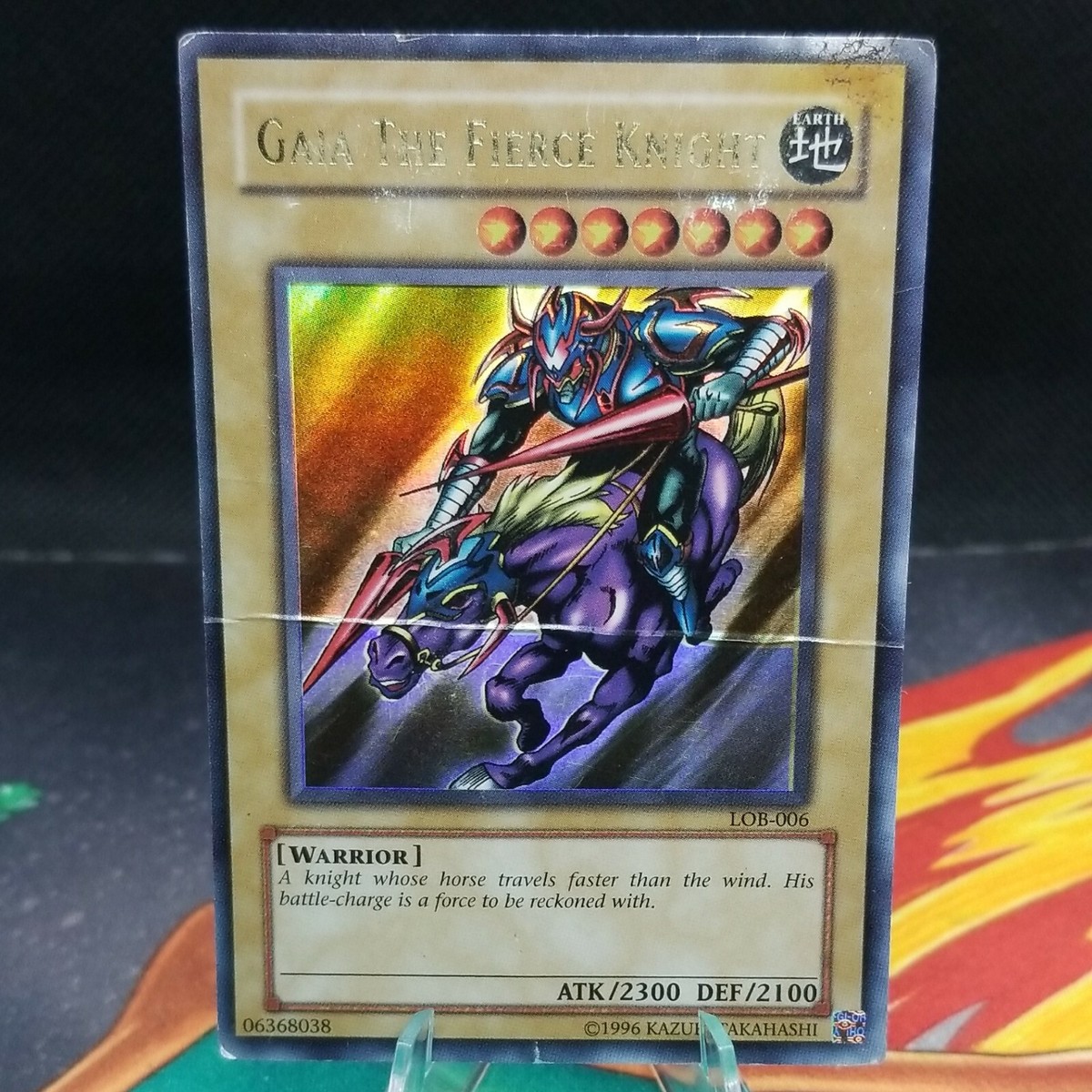 Gaia the Fierce Knight LOB-006 Heavily Played Ultra Rare Holo