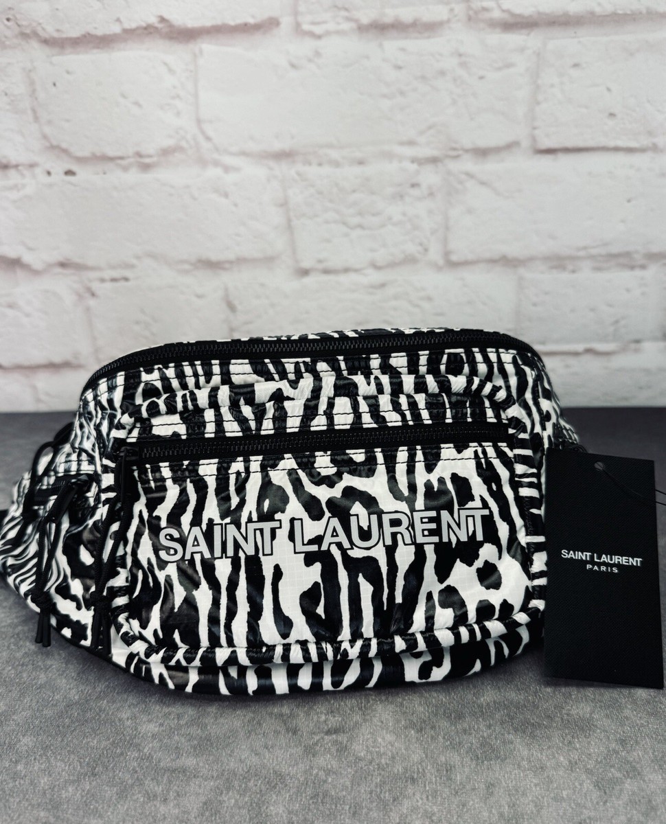 Saint Laurent 742680GAAFB1000 関税送料込 Saint Laurent Zebra Print Nylon Fanny Bag NWT | eBay