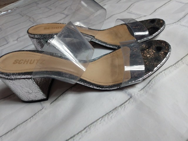 schutz silver sandals