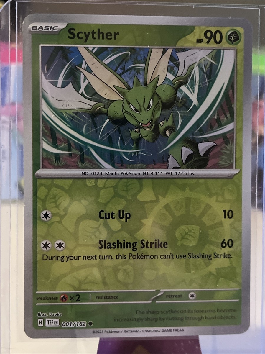 Scyther - 001/162 Temporal Forces Reverse Holo Pokemon - NM/MINT