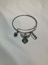 Guardian Angel "Hope" Silver Charm Bracelet Jewelry Fashion Handmade Adjustable