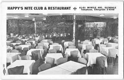 HAPPY'S NITE CLUB Glendale, NY Queens NYC Long Island 1920s Rare Vtg Postcard