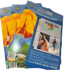 3 Packs of Ultra Pro 4 x 6 Photo Refill Pages- 10 Refills per Pack- New Unopened