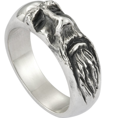 newest design 925 sterling silver handmade Guardian wise man human face Ring
