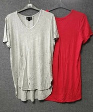 Antthony Designs 2 Pack Short Sleeve Tunic Tops Red/Grey UK large LN015 GG 13