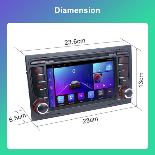 For Audi A4 2002-08 Android 13 9" CarPlay/Android Auto Car Stereo GPS DSP AI SAT - Picture 2 of 18