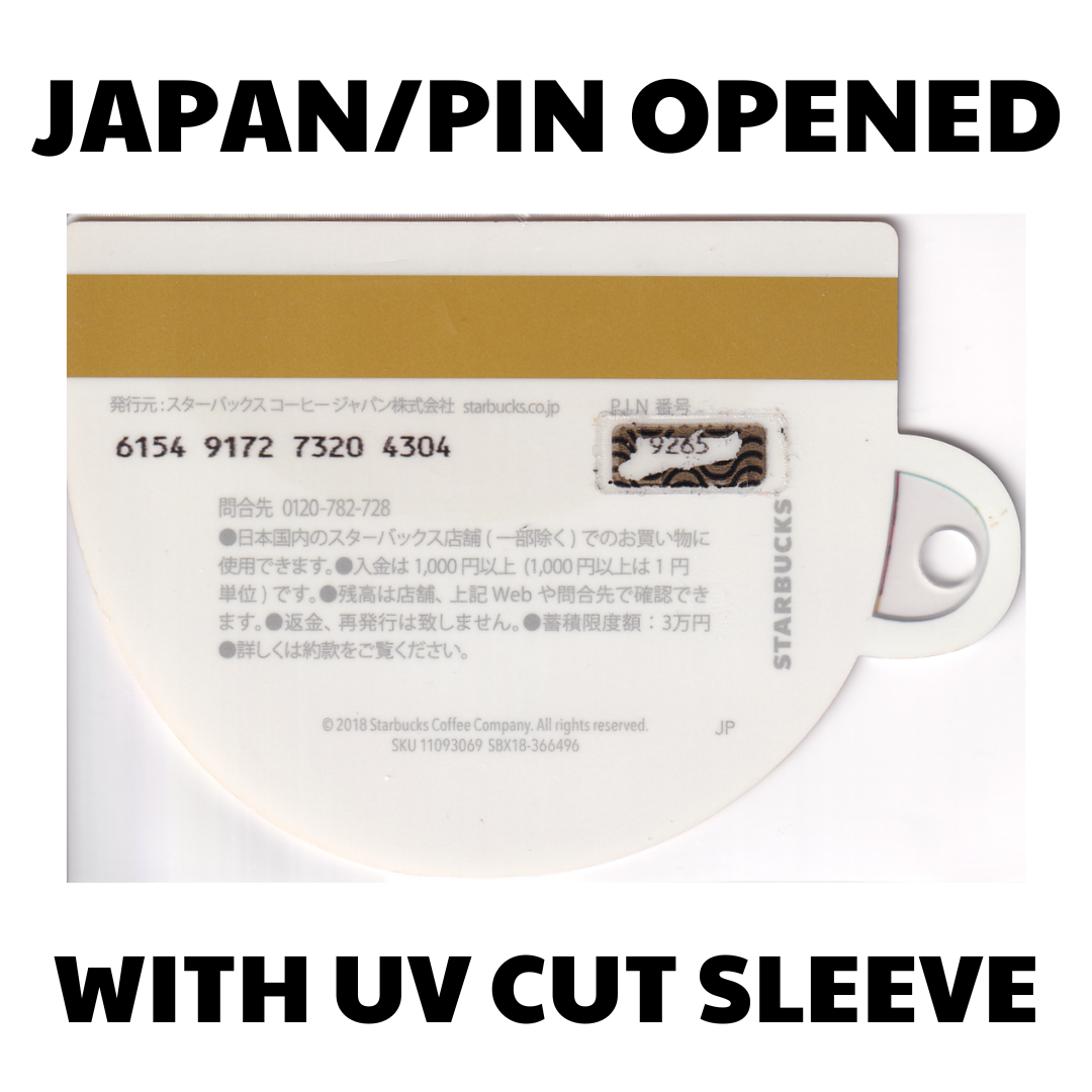 PIN OPENED Japan Starbucks 2018 Cup Leaf Card With Original Case