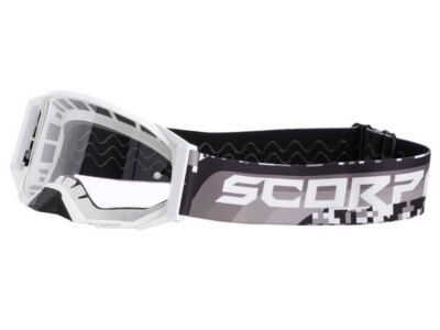 Scorpion Goggle E24 Motorradbrille (weiß/schwarz