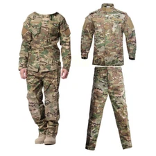 Men Army Military Uniform Camouflage Tactical Suit Shirt Coat Pant Set Outfit
