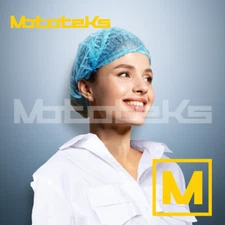 Disposable Bouffant Caps Hair Head Cover Nets 21" (Blue)