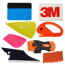Auto Window Body Film Decals Wrapping Tint Tool Soft Squeegee Cutter Scraper DIY