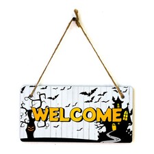 Welcome 5x10 Hanging Plus Wall or Door Sign  Rustic Twined
