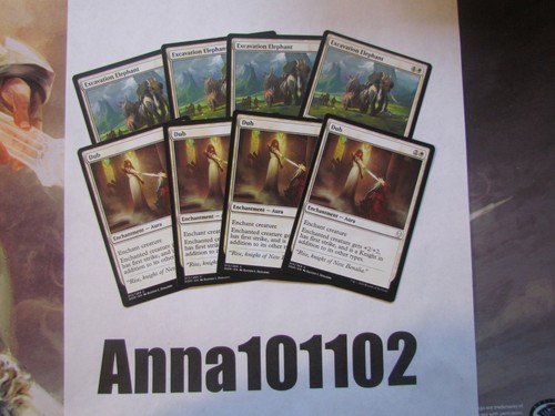 Dub x4 and Excavation Elephant 4x, Dominaria White MTG - Picture 1 of 3