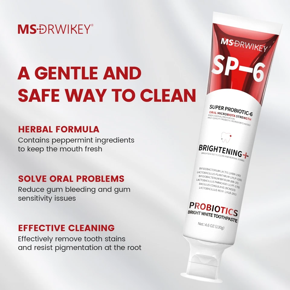 MSDRWIKEY SP-6 6-Probiotic Whitening Toothpaste Brighten - 3 x 4.6 oz - Image 2 of 4