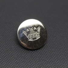 London Badge & Button Co Blazer Button Naval Coronet Crown Silver Large 21mm