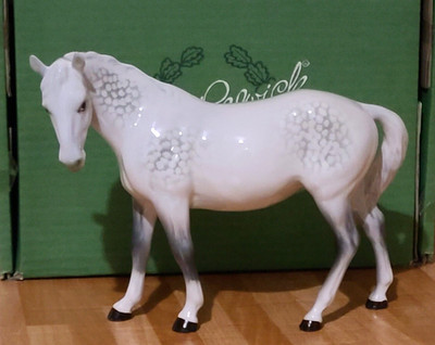 Beswick Stute Head Down Facing Left Dapple Grey Gloss Horse Figur No.976 Boxed