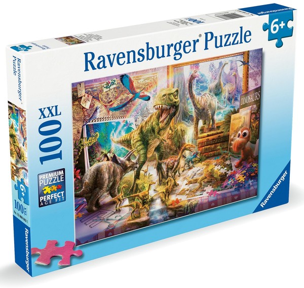 Ravensburger Kinderpuzzle - 12000863 Dinos Im Kinderzimmer - 100 Teile Xxl Puzzl-image