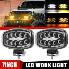 2x 7inch Yellow Strobe Led Driving Work Lights Spot Flood Lamp For Offroad Jeep 2x 7inch Yellow Strobe Led Driving Work Lights Spot Flood Lamp For Offroad Jeep