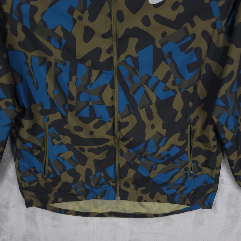 Moletom com capuz Nike Dri-FIT camuflado treinamento corta-vento masculino grande repelente de água zíper completo - Imagem 2 de 4