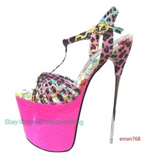 16 Colors Women's 19cm High Heels Stiletto Sandals Ankle Buckle Platform Pumps