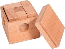3D Wooden Brain Teaser Cube Puzzle Wooden Puzzles Cube Gift Desk Puzzles Geometr