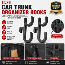 NEW 2PCS Car Trunk Organizer Hooks Use Clips to Mount Umbrella Holder in Boot