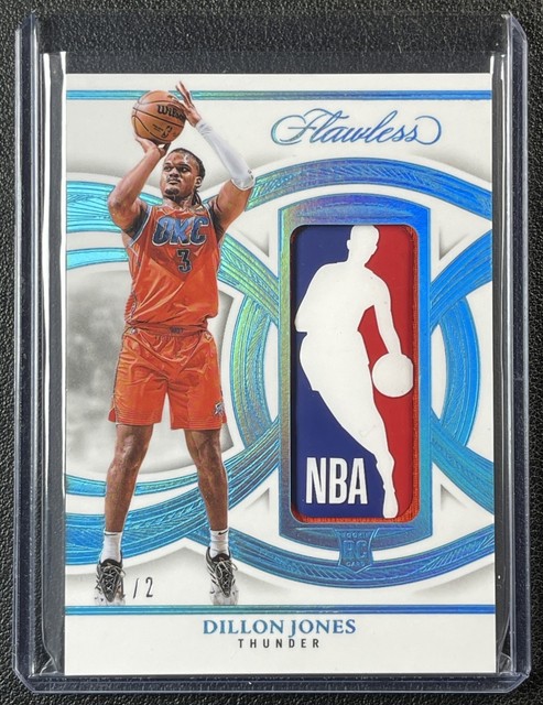 DILLON JONES 2024-25 PANINI FLAWLESS ROOKIE GAME-USED LOGOMAN PATCH 1/2 THUNDER
