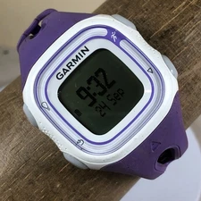 Garmin Forerunner 10 Women Purple Silicone Band 38mm Smart Watch 7" No Charger