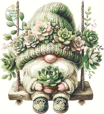 Gnome Paint by Numbers Kit for Adults,Succulent Plant Adults' Paint-By-Number Ki