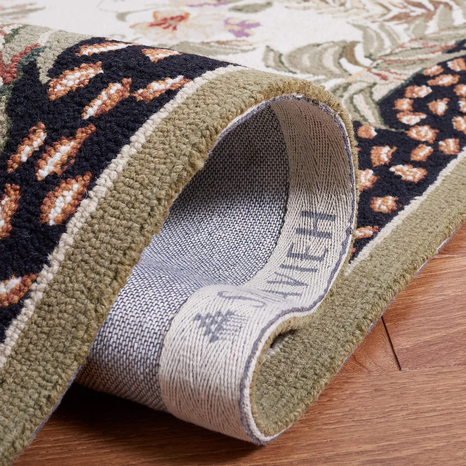 Chelsea Collection Accent Rug - 1'8" x 2'6", Creme & Black, Hand-Hooked Frenc... - Image 4 of 4